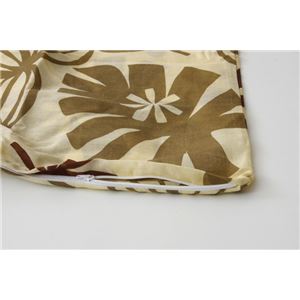 布団カバー 洗える 花柄 リーフ柄 『ルイード 枕カバー』 ブラウン 約43×63cm  商品写真5