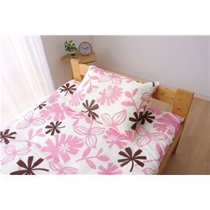 布団カバー 洗える 花柄 リーフ柄 『ルイード 枕カバー』 ピンク 約43×63cm  商品写真1