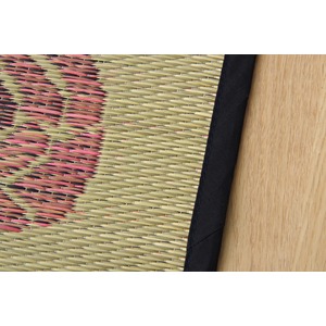 い草ラグカーペット 2畳 正方形 かわいい 猫 ねこ ネコ 『DXクロネコ』 約176×176cm (裏:不織布) 商品写真5
