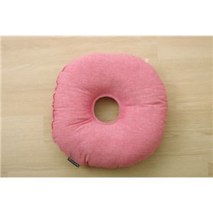 クッション 円座クッション ドーナッツクッション 綿100% 無地 シンプル 『ルージュ』 ピンク 約35cm丸 商品写真1