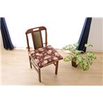 クッション 椅子用 シート エレガンス 花柄 『テセラ』 ブラウン 約43×43cm 2枚組