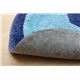 おしゃれ バスマット/フロアマット 【ブルー】 約45cm×60cm 洗える 防滑 かわいいアクセントマット 『足型マット ヒト』 - 縮小画像6