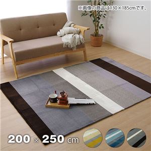 フランネル ラグマット/絨毯 【3畳 ブラウン 約200×250cm】 長方形 洗える 防滑加工 ホットカーペット対応 〔リビング〕