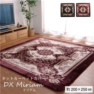 ラグマット/絨毯 【ネイビー 約200×250cm】 長方形 洗える 防滑 ホットカーペット対応 〔リビング〕