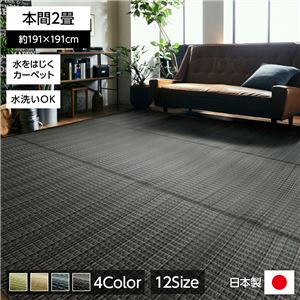 洗える PPカーペット アウトドア ペット ブラウン 本間2畳（約191×191cm）