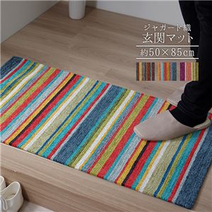 玄関マット 部屋 鮮やか 軽い カラフル ベッドサイド ソファー前 約50×85cm マルチ