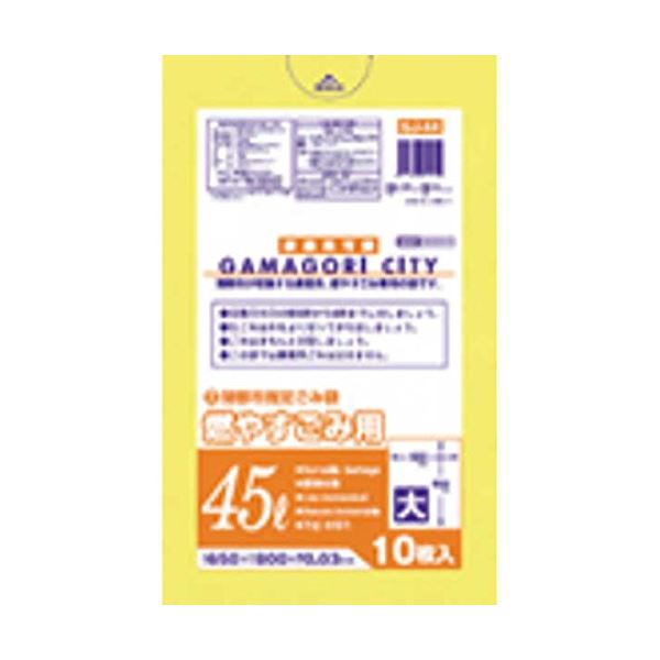 蒲郡市 可燃中30L10枚入半透明黄 GJ34 【（60袋×5ケース）合計300袋セット】 38-597