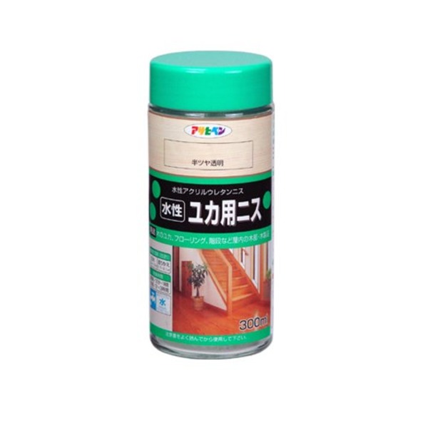 水性ユカ用ニス 半ツヤ透明 300ML【代引不可】