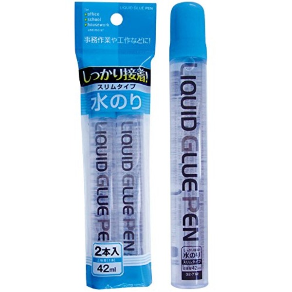 しっかり接着!水のりスリムタイプ42ml 2本入 32-712 【12個セット】