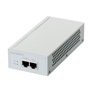 Logitec(ロジテック) 1000BASE-T対応PoEインジェクター/2ポート(Data/Data+PoE)/ホワイト LAN-GSW01ES1 商品写真