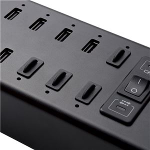 エレコム タブレット充電用USBハブ/10ポート/ブラック U2HS-T10SBK 商品写真4
