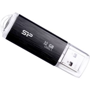 シリコンパワー USB3.1フラッシュメモリ Blaze B02 Series 32GB ブラック キャップストラップホール付き SP032GBUF3B02V1KJP 商品写真
