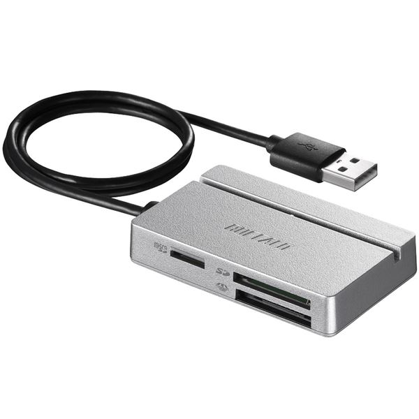 バッファロー USB2.0 マルチカードリーダー/ライター スタンダードモデル シルバー BSCR100U2SV