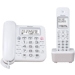 パイオニア デジタルコードレス留守番電話機 子機1台付 ホワイト TF-SA16S(W)