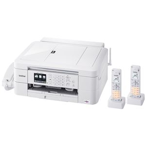 ブラザー工業 A4インクジェット複合機／FAX／ADF／受話器／デジタル子機2台／有線・無線LAN／多目的トレイ／両面印刷／レーベル印刷 - 拡大画像