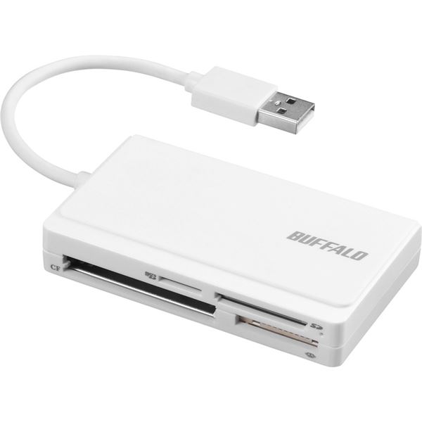 バッファロー USB2.0 マルチカードリーダー ケーブル収納モデル ホワイト BSCR300U2WH