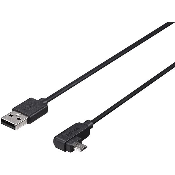 バッファロー（サプライ） USB2.0ケーブル A-microB L字左向き 1.5m ブラック BU2AMBL15LBK