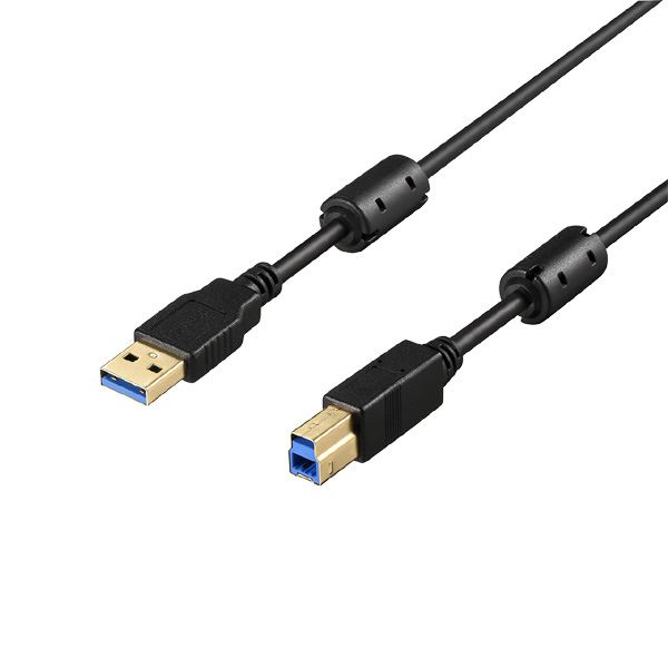 バッファロー（サプライ） USB3.2 Gen1 ケーブル A-B フェライトコア付 2m ブラック BU3ABFC20BK