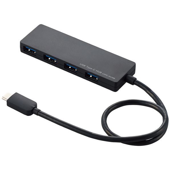 エレコム USB3.1(Gen1)HUB/Type-C/Aメス4ポート/バスパワー/30cmケーブル/ブラック U3HC-A430BBK