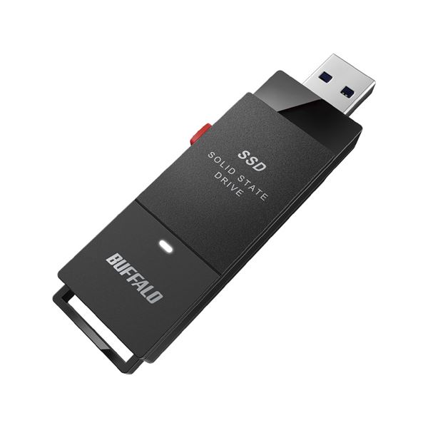 バッファロー 抗ウイルス・抗菌ポータブルSSD USB3.2(Gen1) Type-A スティック型 500GBブラック SSD-PUTVB500U3-B