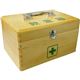 【訳あり・在庫処分】木製救急箱 Lサイズ(衛生用品セット付) - 縮小画像1