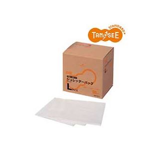TANOSEE シュレッダーバッグ 耳付 半透明 Lサイズ 0.04mm厚 BOXタイプ 1箱(100枚) - 拡大画像