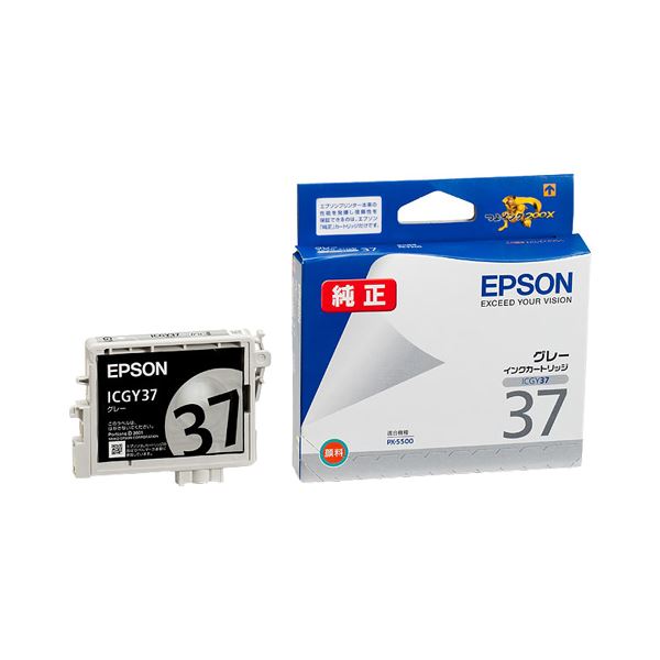 （まとめ） エプソン EPSON インクカートリッジ グレー ICGY37 1個 【×4セット】