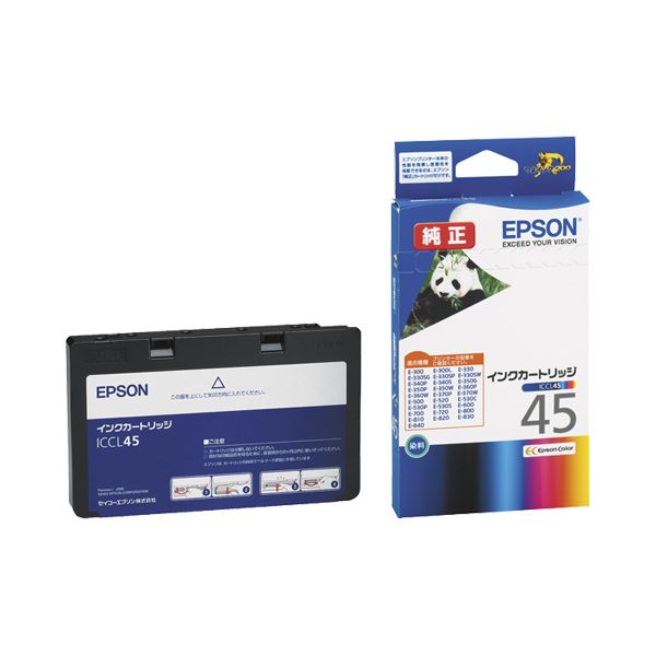 （まとめ） エプソン EPSON インクカートリッジ カラー（4色一体型） ICCL45 1個 【×3セット】