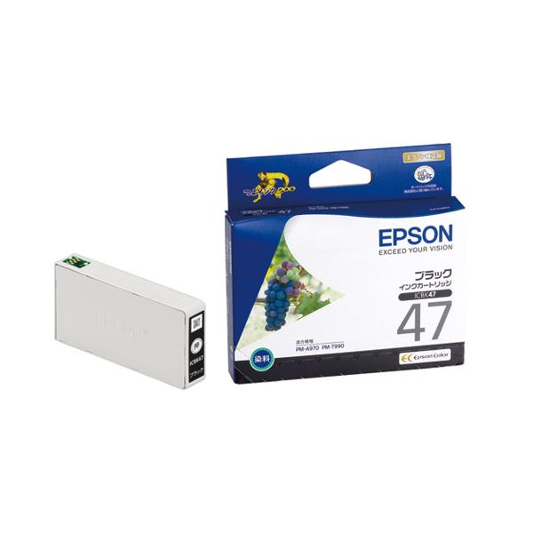 （まとめ） エプソン EPSON インクカートリッジ ブラック ICBK47 1個 【×4セット】