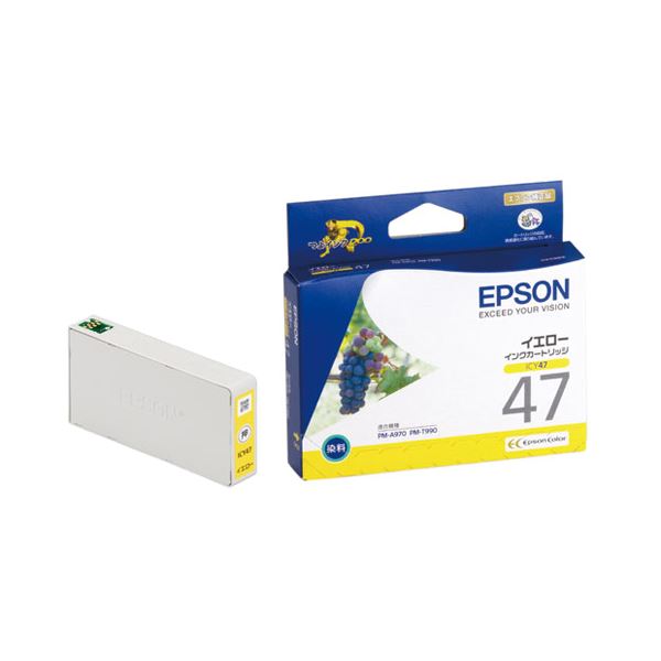 （まとめ） エプソン EPSON インクカートリッジ イエロー ICY47 1個 【×4セット】