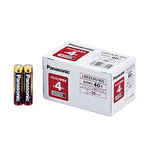 （まとめ） パナソニック アルカリ乾電池 単4形 LR03XJN/40S 1箱（40本） 【×2セット】 - 拡大画像