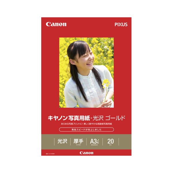 （まとめ） キヤノン Canon 写真用紙・光沢 ゴールド 印画紙タイプ GL-101A3N20 A3ノビ 2310B009 1冊（20枚） 【×2セット】