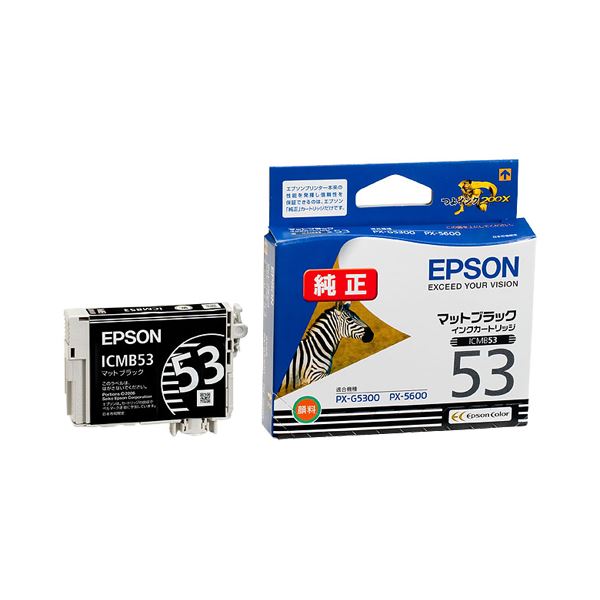 （まとめ） エプソン EPSON インクカートリッジ マットブラック ICMB53 1個 【×4セット】