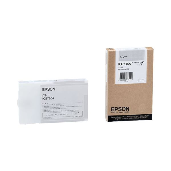 （まとめ） エプソン EPSON PX-P／K3インクカートリッジ グレー 110ml ICGY36A 1個 【×6セット】