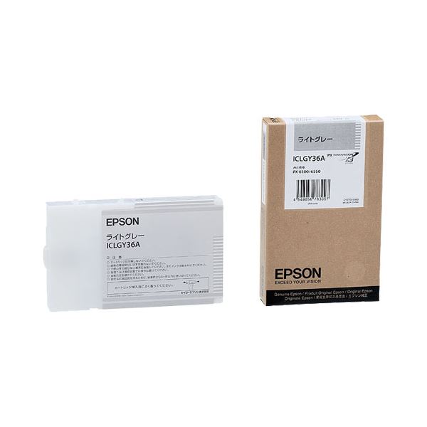 （まとめ） エプソン EPSON PX-P／K3インクカートリッジ ライトグレー 110ml ICLGY36A 1個 【×6セット】