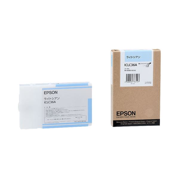 （まとめ） エプソン EPSON PX-P／K3インクカートリッジ ライトシアン 110ml ICLC36A 1個 【×6セット】