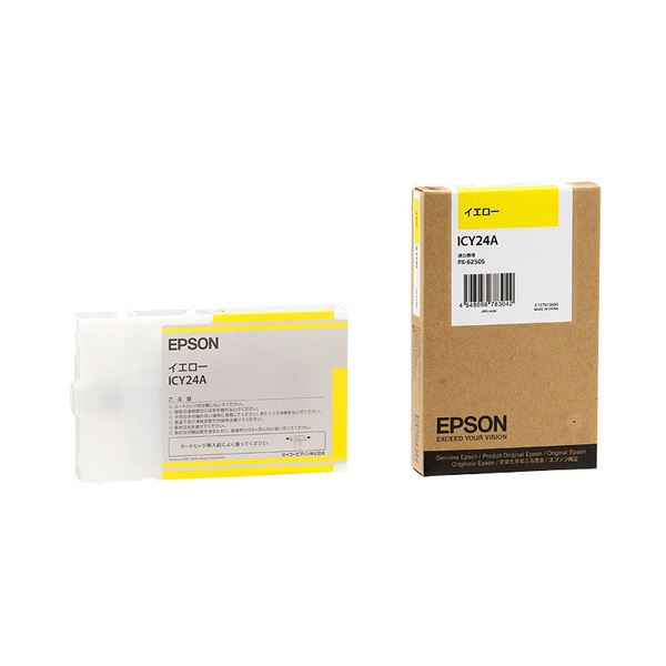 （まとめ） エプソン EPSON PX-P／K3インクカートリッジ イエロー 110ml ICY24A 1個 【×6セット】