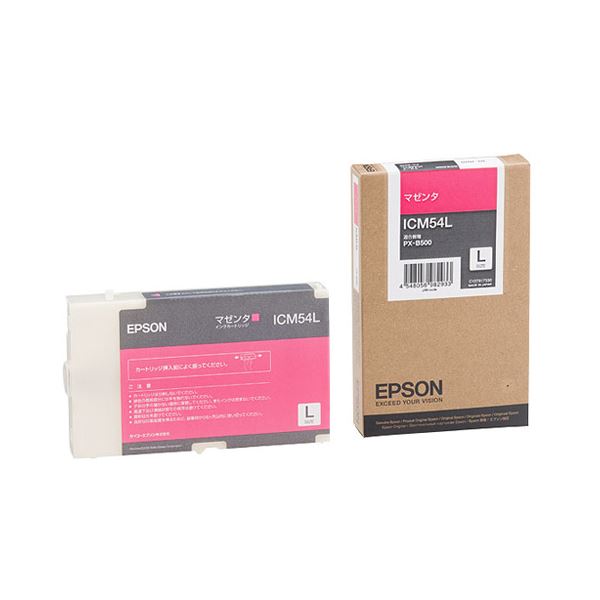 （まとめ） エプソン EPSON インクカートリッジ マゼンタ Lサイズ ICM54L 1個 【×3セット】