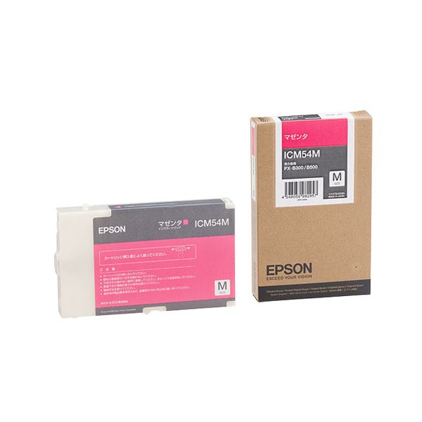 （まとめ） エプソン EPSON インクカートリッジ マゼンタ Mサイズ ICM54M 1個 【×3セット】