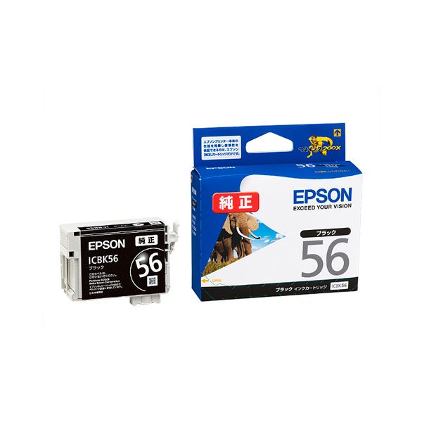 （まとめ） エプソン EPSON インクカートリッジ ブラック ICBK56 1個 【×3セット】