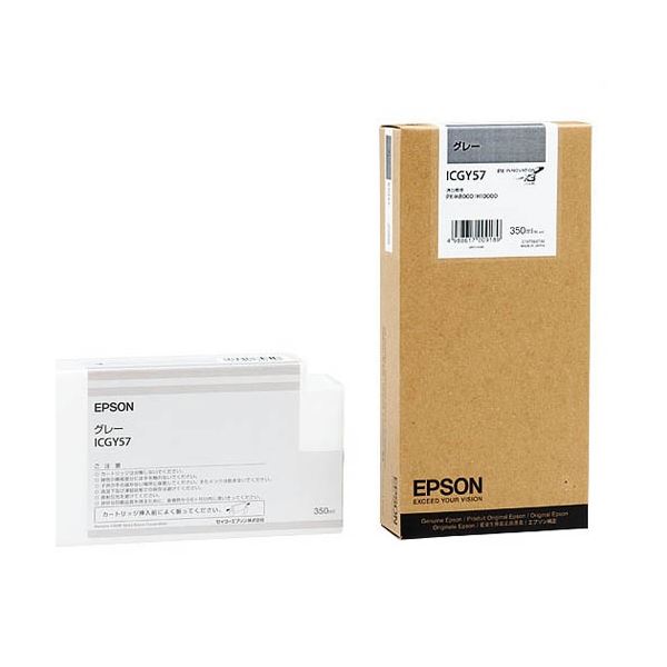 （まとめ） エプソン EPSON PX-P／K3インクカートリッジ グレー 350ml ICGY57 1個 【×3セット】