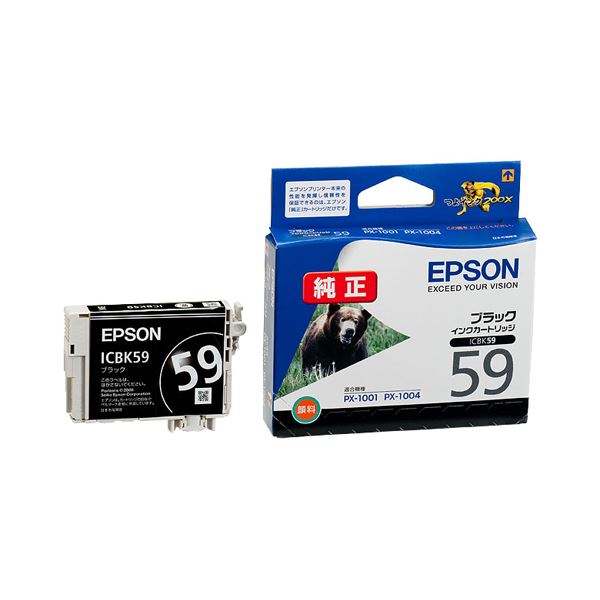 （まとめ） エプソン EPSON インクカートリッジ ブラック ICBK59 1個 【×4セット】