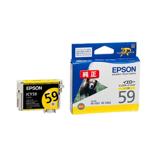 （まとめ） エプソン EPSON インクカートリッジ イエロー ICY59 1個 【×4セット】