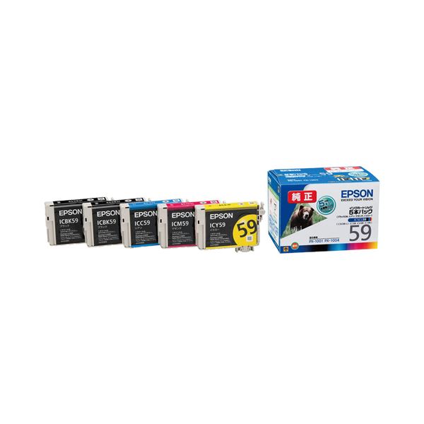 （まとめ） エプソン EPSON インクカートリッジ 4色 5本パック IC5CL59 1箱 【×3セット】