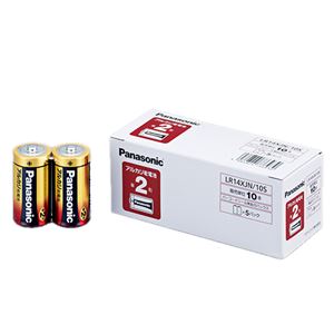 （まとめ） パナソニック アルカリ乾電池 単2形 LR14XJN/10S 1パック（10本） 【×4セット】 - 拡大画像
