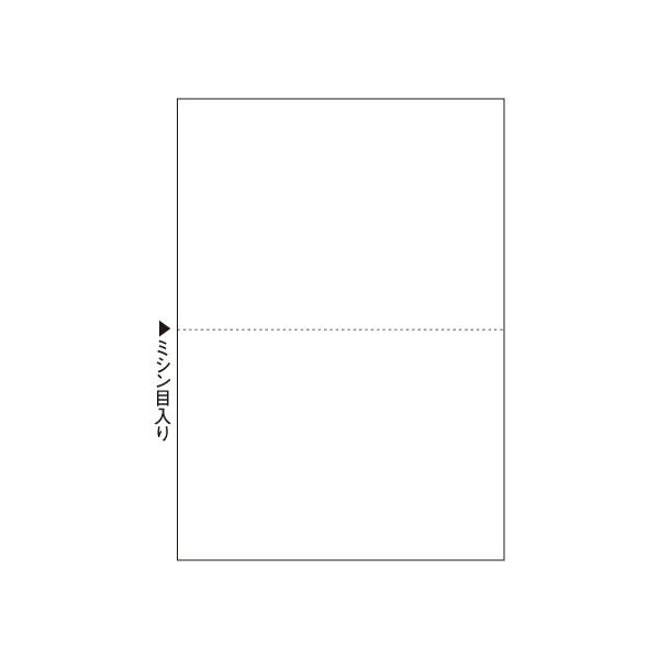 (まとめ) ダイオープリンティング プリンター用紙 B5白紙・ミシン目入り2分割 CPB520S 1箱(500枚) 【×4セット】