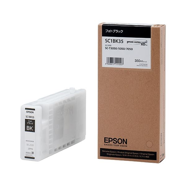 （まとめ） エプソン EPSON インクカートリッジ フォトブラック 350ml SC1BK35 1個 【×3セット】