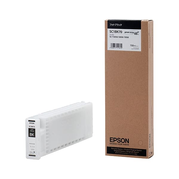 （まとめ） エプソン EPSON インクカートリッジ フォトブラック 700ml SC1BK70 1個 【×3セット】