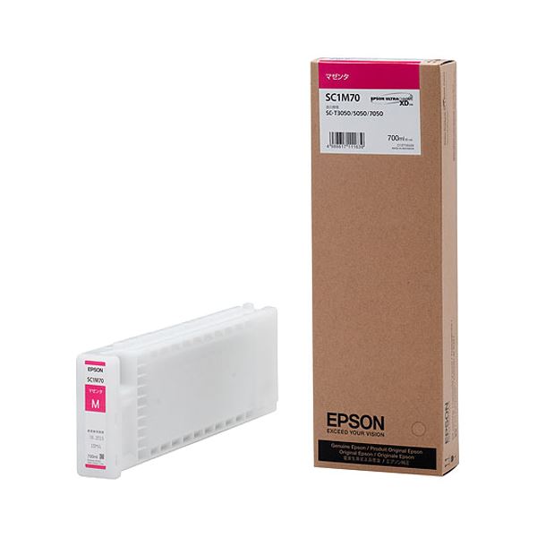 （まとめ） エプソン EPSON インクカートリッジ マゼンタ 700ml SC1M70 1個 【×3セット】