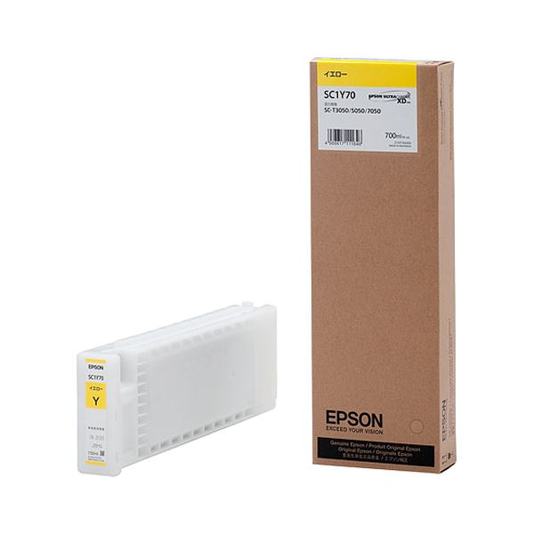 （まとめ） エプソン EPSON インクカートリッジ イエロー 700ml SC1Y70 1個 【×3セット】